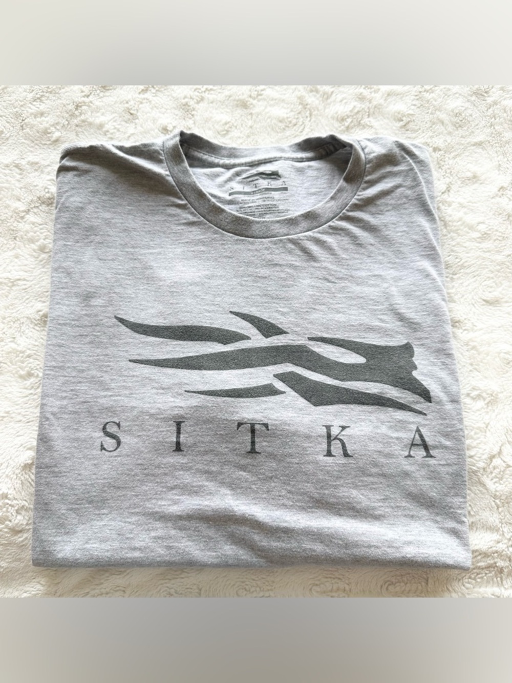 Sitka Shirt Tee Mens XL Gray Logo Organic Cotton Hunting Outdoor Nature Graphic